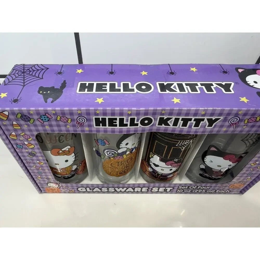 SANRIO HELLO KITTY Halloween 10oz Glassware Set Of Four Limited Edition - NEW 🎃
